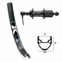 Ryde - Rigida Roue Arrière 27.5 Pouces Avec Moyeu Shimano Acera Et Ryde X-Star 19